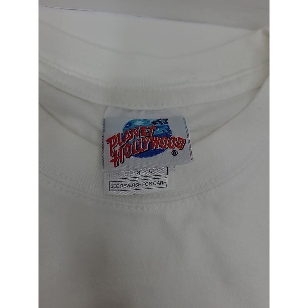 Vintage Planet Hollywood London Tee Shirt Men's Size Large White Short Sleeve - Picture 5 of 6